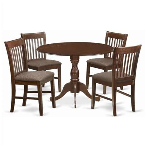 East West Furniture Dublin 5 Piece Wood Table And Dining Chair Set In