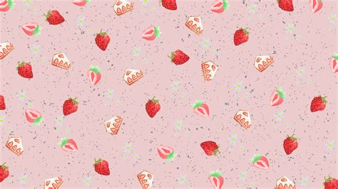 Strawberry Desktop Wallpaper Strawberry Background Cute Laptop