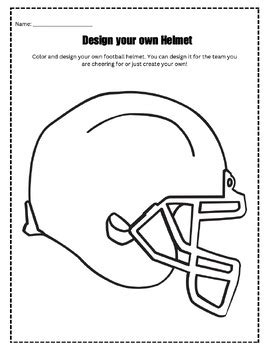 Football Design your Own Helmet | Super Bowl Helmet Design | FREEBIE