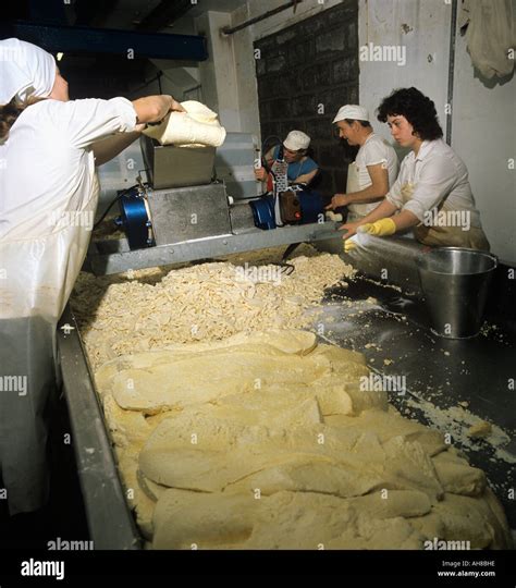 Cheddar Cheese process Stock Photo - Alamy