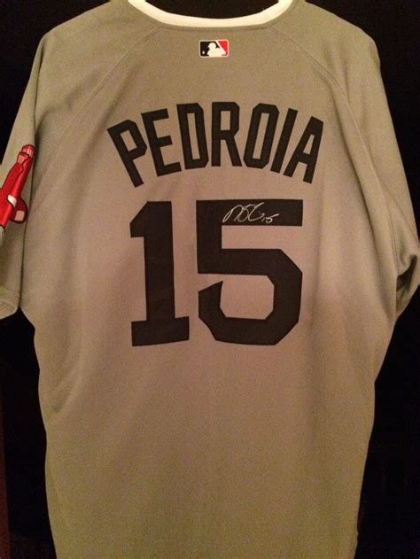 Dustin Pedroia Autographed Red Sox Away jersey | Jersey, Dustin pedroia ...