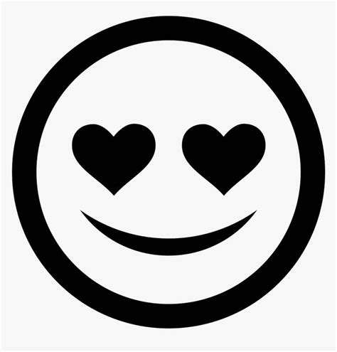 Black And White Smiley Face Png - Love Emoji Black And White ...