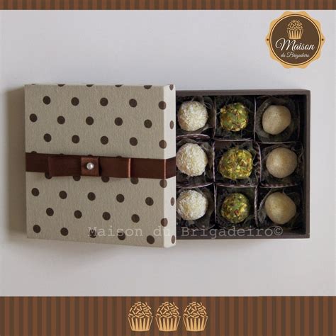 Caixa Presente 9 Brigadeiros Gourmet Decorative Boxes Madame