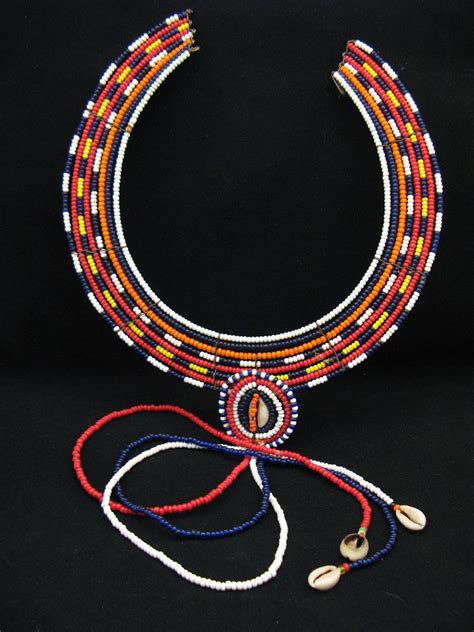 Africa Beaded Collar From The Masai People Of Kenya Ca