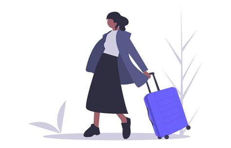 A Woman With A Suitcase Is Walking