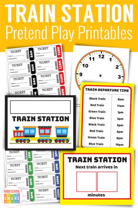 Train station dramatic play printables – Artofit