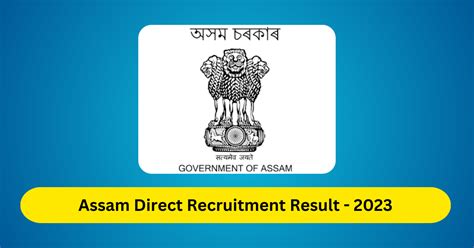 Assam Direct Recruitment Result Merit List Of Adre Desicareer