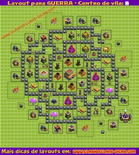 Layouts De Guerra Para CV8 Clash Of Clans Dicas