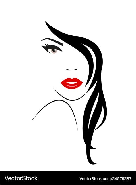 Beautiful Woman Face Logo Royalty Free Vector Image