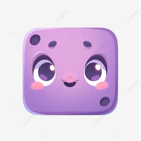 Purple Cartoon Square Button Button Shiny Glossy PNG Transparent