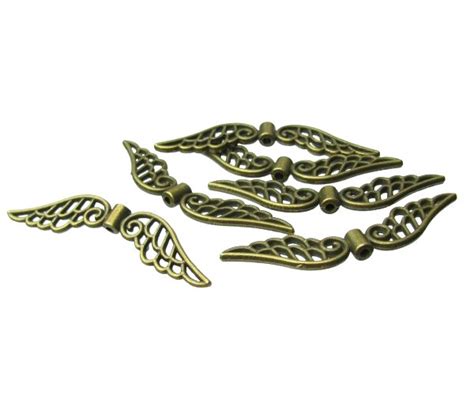 Bronze Toned Large Filigree Angel Wings 52mm Approx 8pcs My Beads