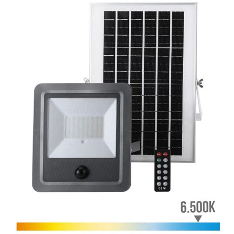 Foco Proyector Solar Con Sensor W Lm K Edm