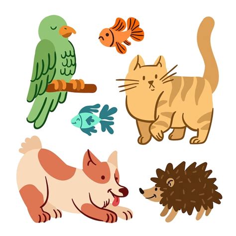 Premium Vector Different Pets Collection