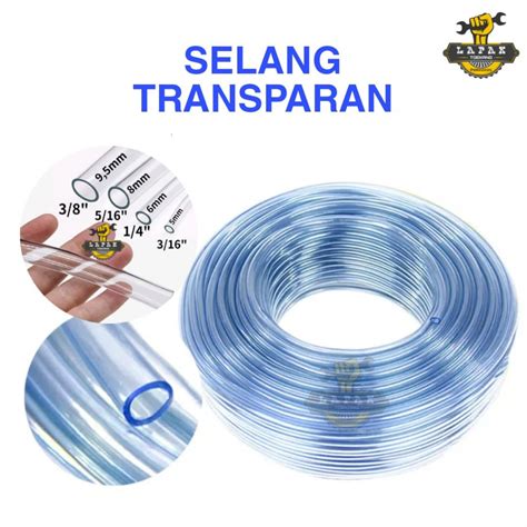 Jual Selang Transparan Bening Timbang Aquarium 1 4 5 16 Inch Shopee