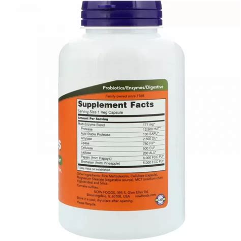 Энзимы (Plant Enzymes) ферменты 240 капсул NOW Foods Купить - Biovit.ua