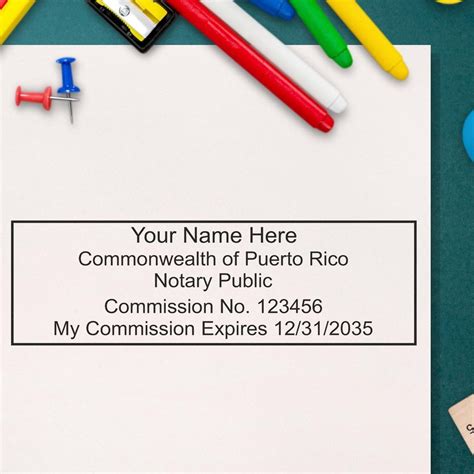 Heavy Duty Puerto Rico Rectangular Notary Stamp Notary Supplies