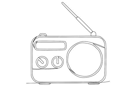 Premium Vector Classic Radio With Long Antenna One Line Art