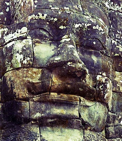 Fondo Piedra Cara Sonriente Estatuas Budistas Arte Foto E Imagen Para