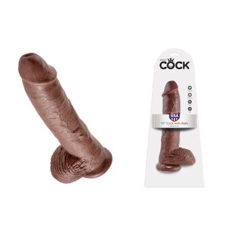 King Cock 10 Inch Dildo W Balls Brown Pipedream Satisfaction