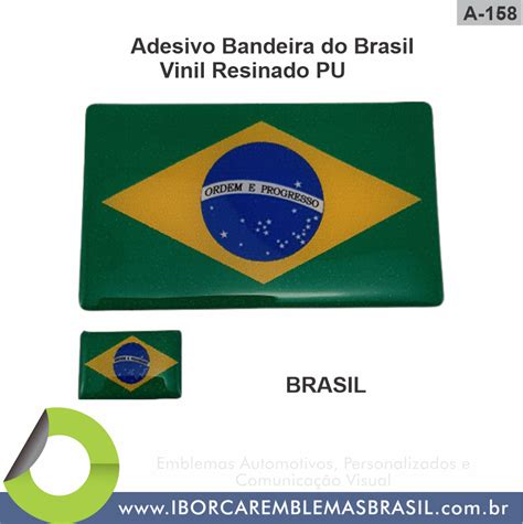 Adesivo Bandeira Do Brasil Vinil Importado Resinado Pu Iborcar