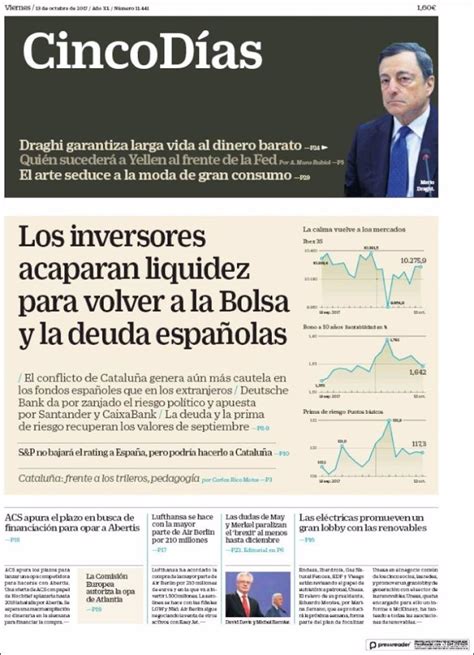 Las Portadas De Los Peri Dicos Econ Micos De Hoy Viernes De Octubre