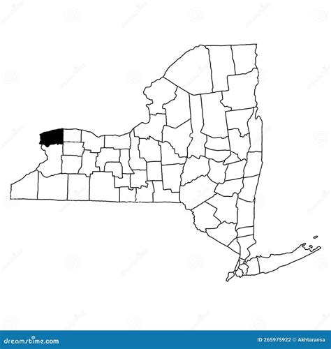 Map Of Niagara County In New York State On White Background. Single ...