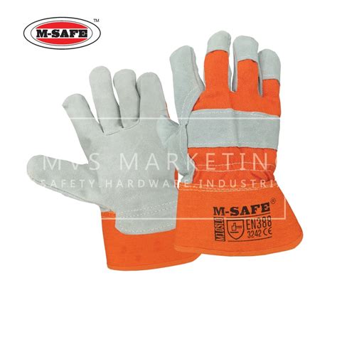 M Safe Heavy Duty Semi Leather Rigger Gloves Semi Leather Glove