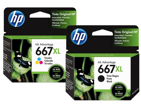 Cartucho De Tinta HP 667XL Negro Tricolor Original 3YM80AL 1