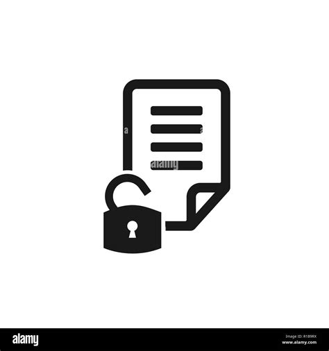 Secure Document Icon File Sign Page With Lock Security Symbol File