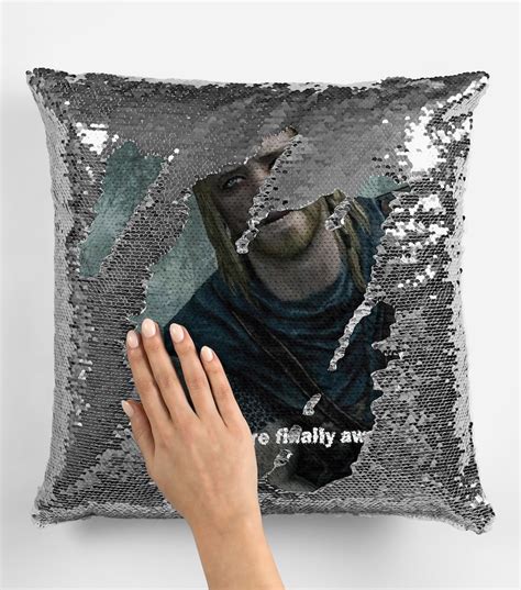 Skyrim Hey You Youre Finally Awake Meme Sequin Pillow Case Cool