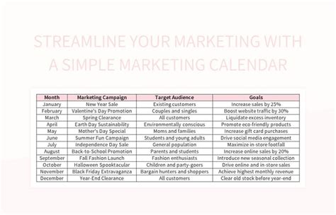 Streamline Your Marketing With A Simple Marketing Calendar Excel ...