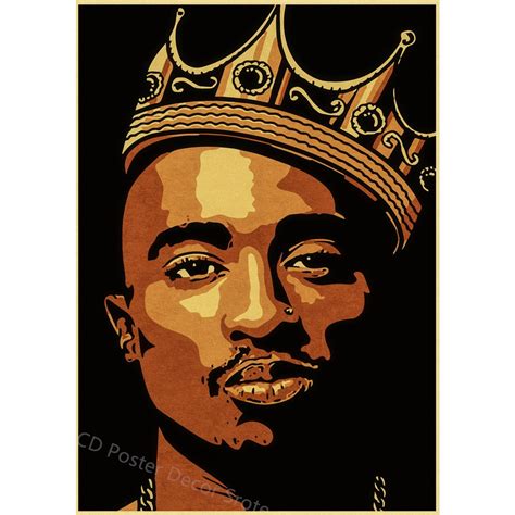 Hip Hop Singer Tupac P Ster Retro Papel Kraft Pac Prints Posters