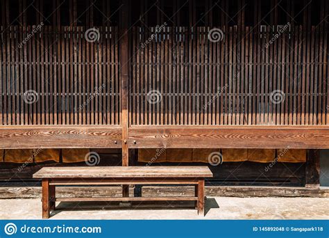 Japanese Traditional House And Bench At Uchiko Town In Ehime Shikoku