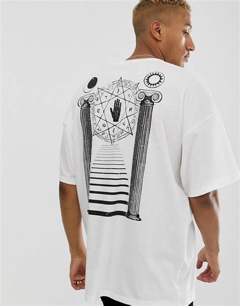 Asos Design Oversized Longline T Shirt With Large Historical Inspired