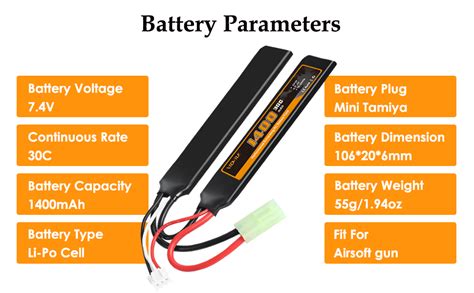 Vicmile S Airsoft Battery V Mah Lipo Battery With Mini Tamiya