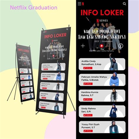 Jual CETAK BANNER WISUDA NETFLIX STRIP X BANNER UKURAN 160x60