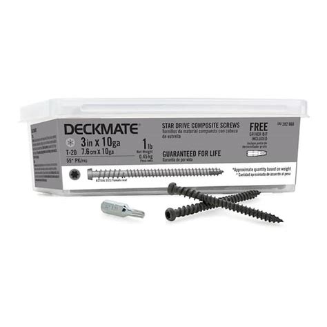 DECKMATE #10 3 in. Star Pan-Head Composite Deck Screws 1 lb. Box (59-Piece) 115710 - The Home Depot