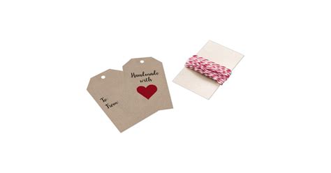 Handmade With Love Heart Gift Tag Zazzle Heart Gift Tags Gift Tags