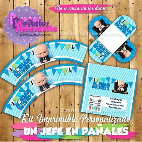 Kit Imprimible Jefe En Pañales Baby Boss Bebe Jefazo Pdf 2 700 en