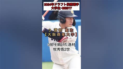 【24ドラフト】2024年ドラフト候補大学生ベスト7をご紹介！shorts ドラフト会議 ドラフト1位 ドラフト2024 ドラフト