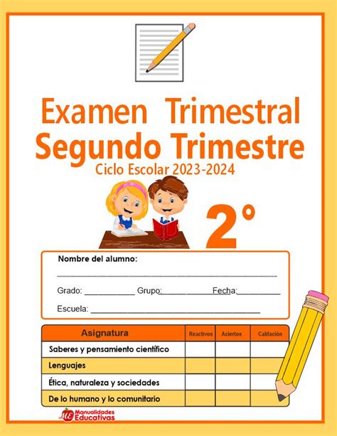 Examen Trimestral Segundo Trimestre 2 Grado 2024