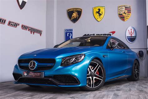 Mercedes S63 Amg Full Wrap Azul Satinado Lupo Car Wrapping