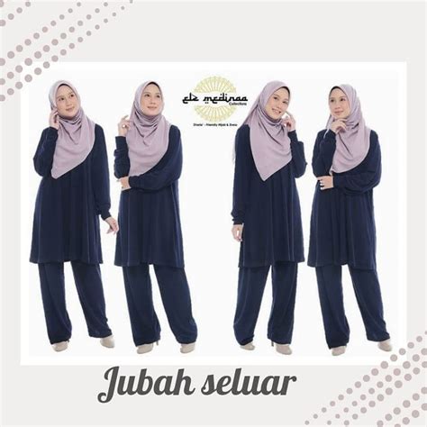 Jubah Seluar Navy Blue Saiz 1 S M Elz Medina