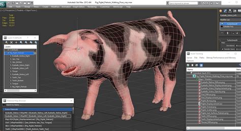 Pig Piglet Pietrain Walking Pose 3D 모델 3D 모델 79 max obj ma fbx