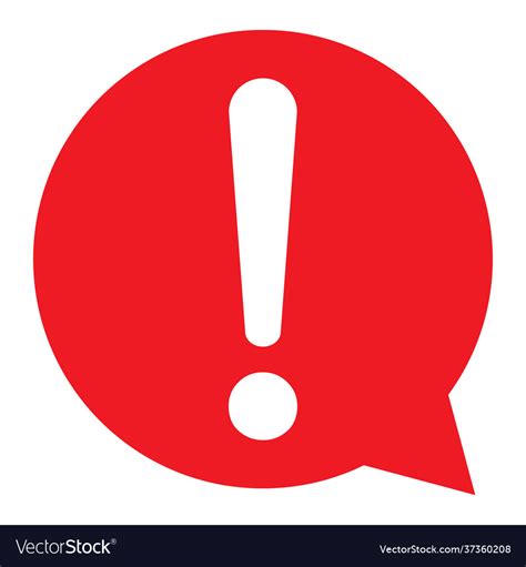 Exclamation Mark Flat Design Icon Hazard Warning Vector Image