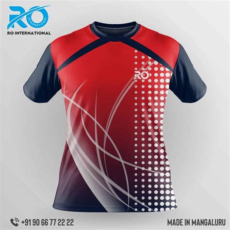 Ro FS Sublimation Jersey Navy Blue Red RO International Sports