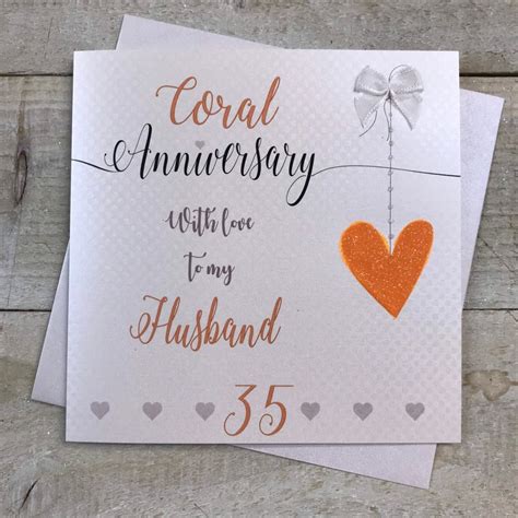 Coral Th Anniversary Card For Grandparents Husband Wife Mum Etsy Uk