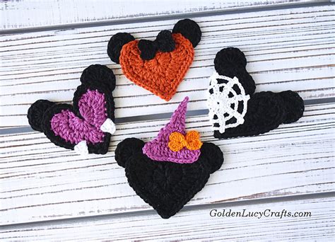 Ravelry Halloween Mouse Heart Applique Pattern By Goldenlucycrafts