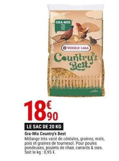 Offre Country S Best Gra Mix 2 X 4 Kg Country S Best Gra Mix 20 Kg