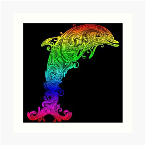 Rainbow Dolphin Art Art Prints | Redbubble